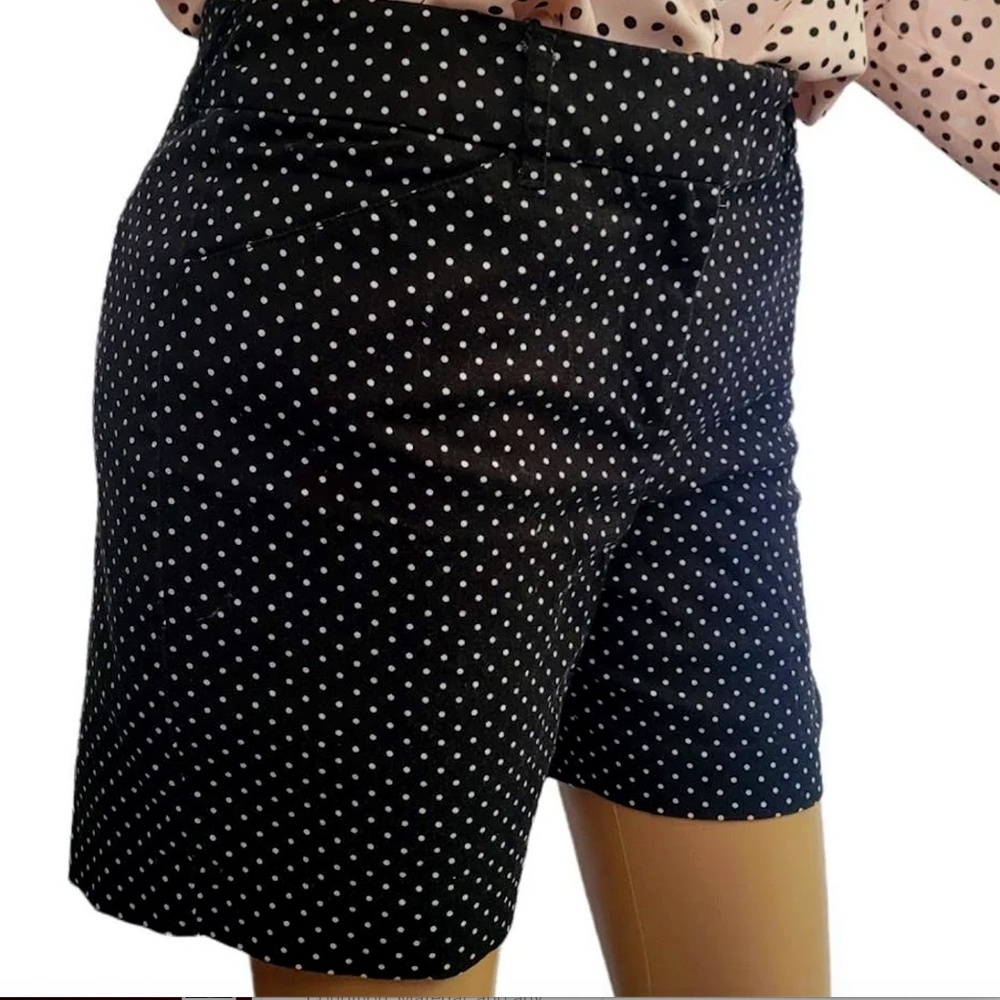 Black w/White Polka Dot Shorts-Sz 8